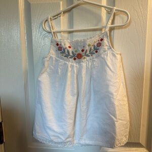 Boden White Kids Top with Colorful Embroidery